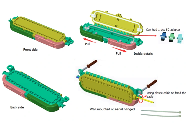 FTTH 1Core Fiber Optic Drop Cable Protection Box